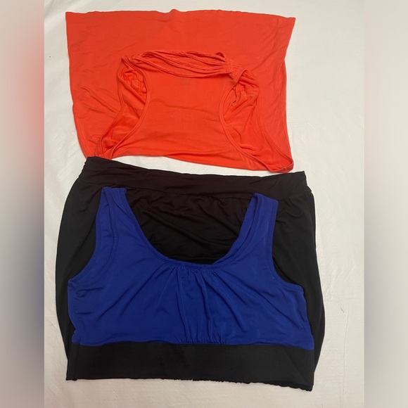 Lot of Two Large Tank Tops.  One Orange & one in Royal Blue & Black. - Picture 7 of 7